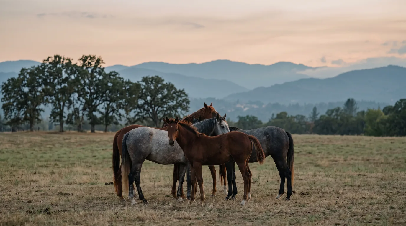 Chevaux en liberté, Les Écuries du Hardy, Drôme